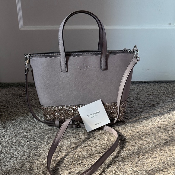 kate spade Handbags - NEW: Kate Spade Metallic Gray Tote Bag